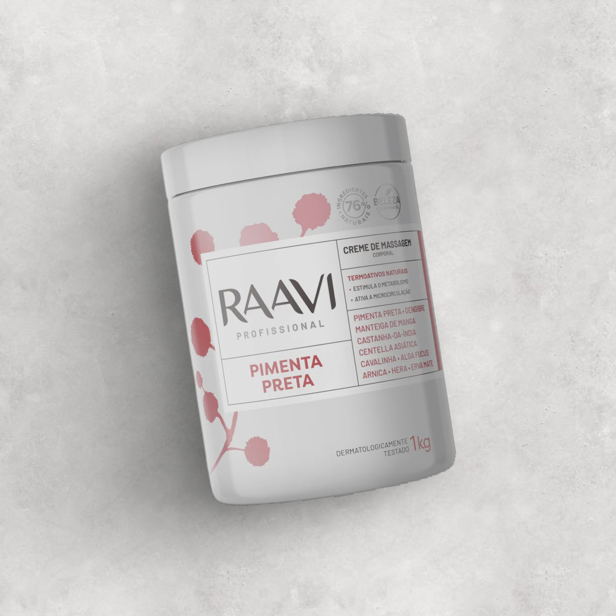 Raavi Creme de Massagem Corporal Pimenta Preta 1000g