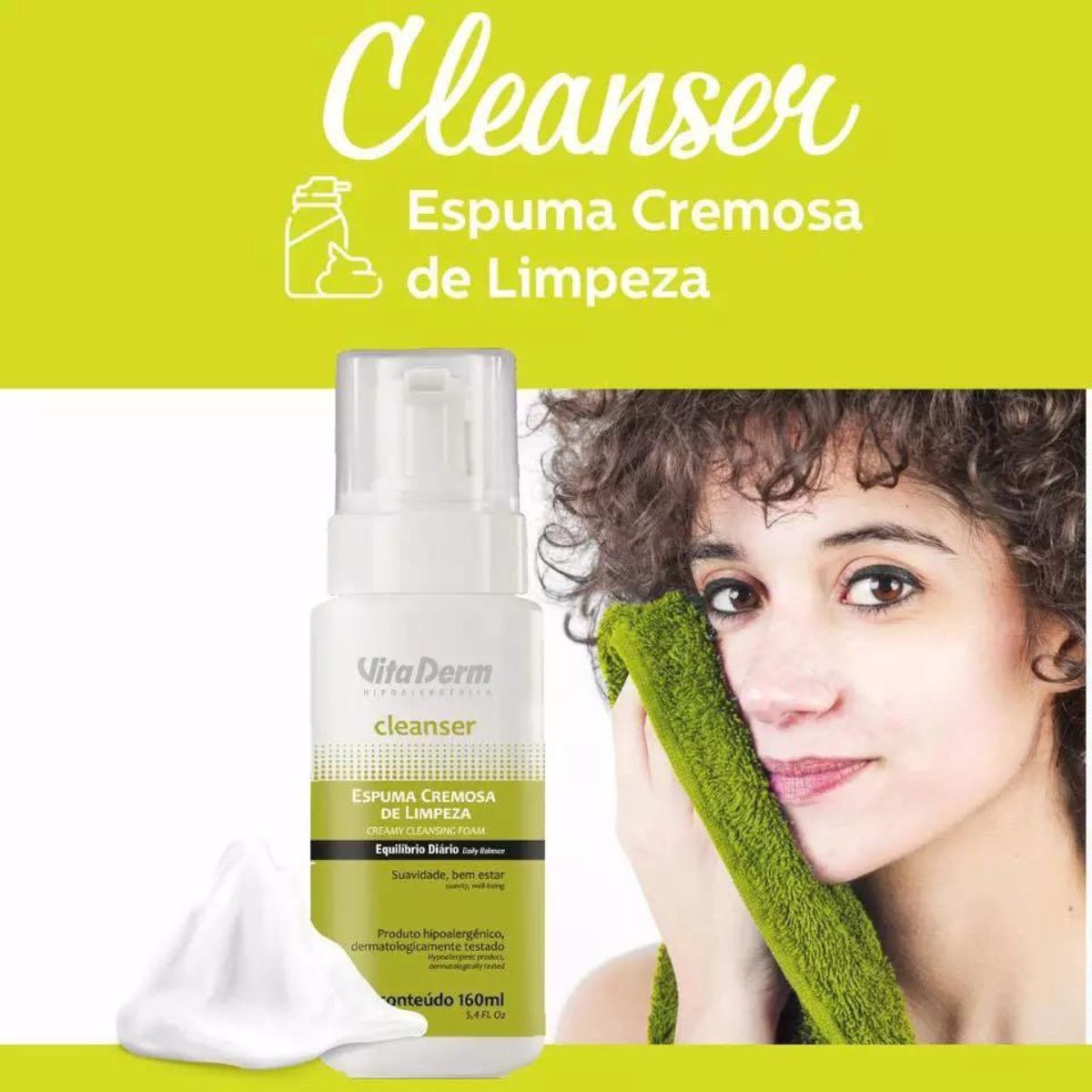 Vita Derm Cleanser Espuma de Limpeza Facial 160 ml