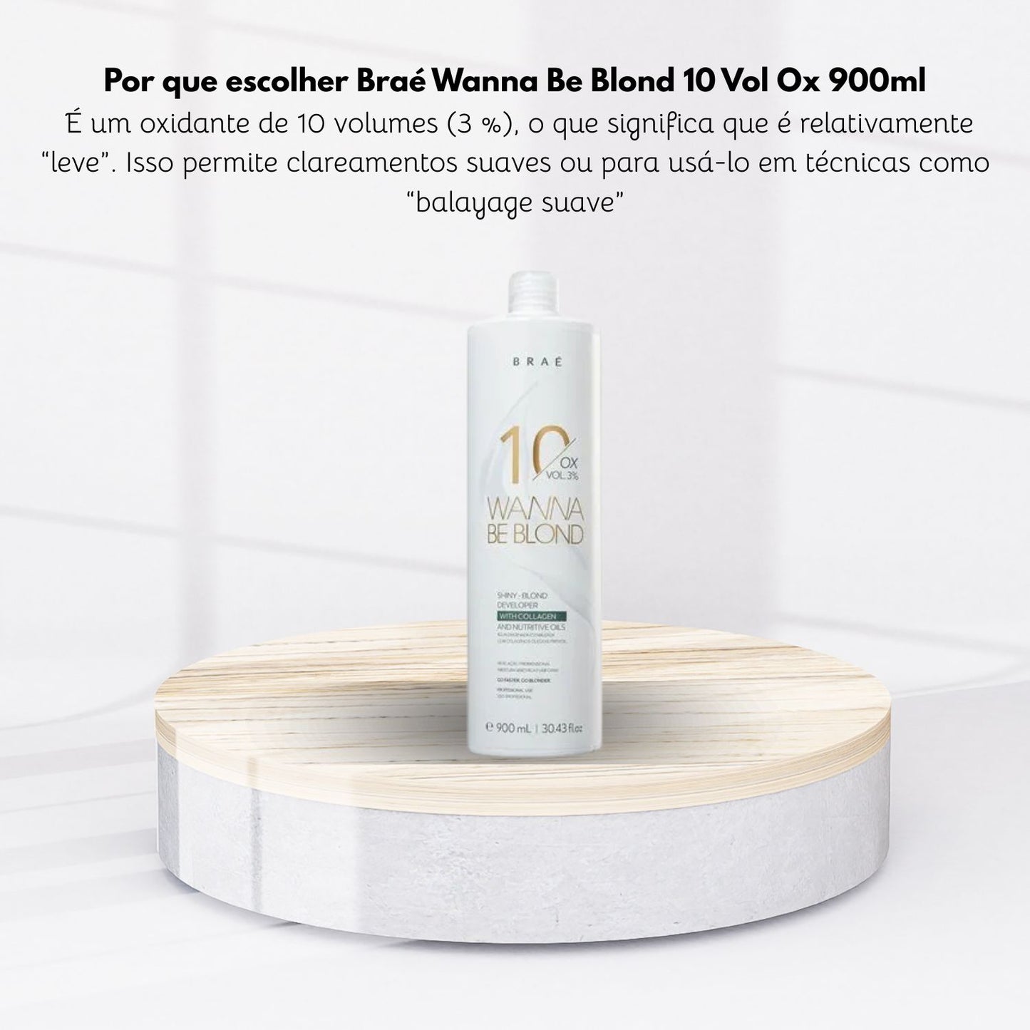 Agua Oxigenada Braé Wanna Be Blond 10 Volume Ox 900 ml