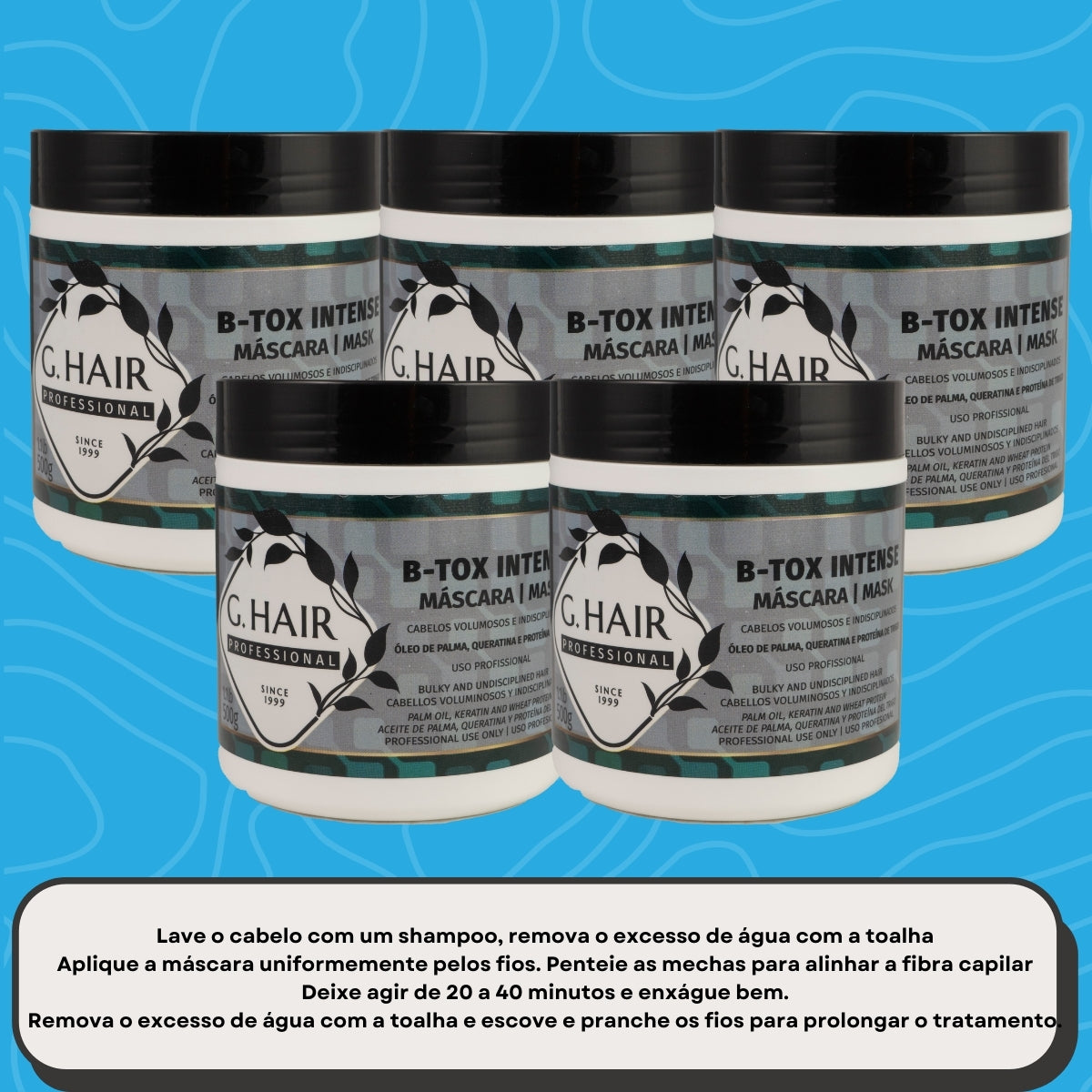 Kit G.Hair BTX Intense 5 Máscara 500g