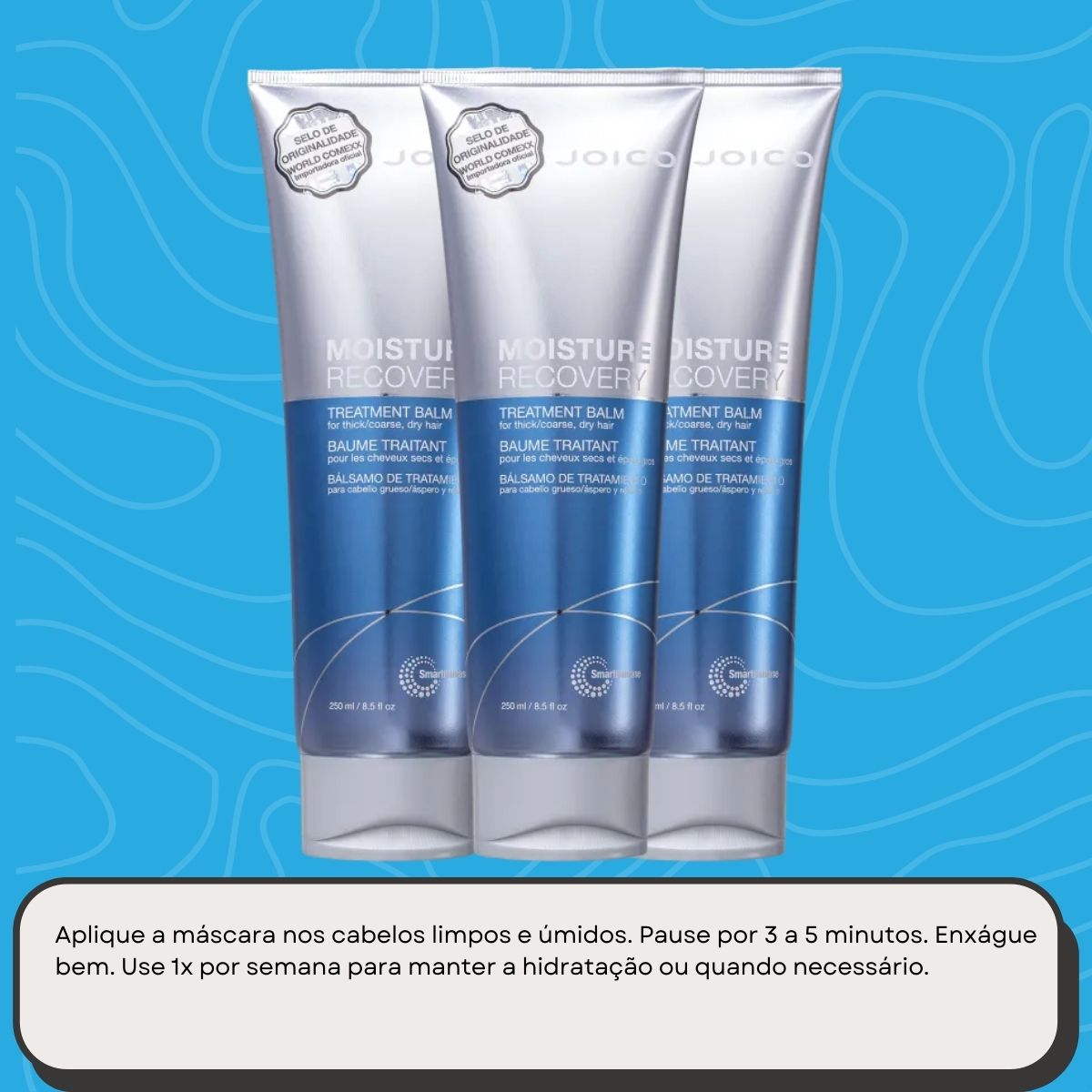 Kit Joico Moisture Recovery Treatment Balm 3 Máscara 250 ml