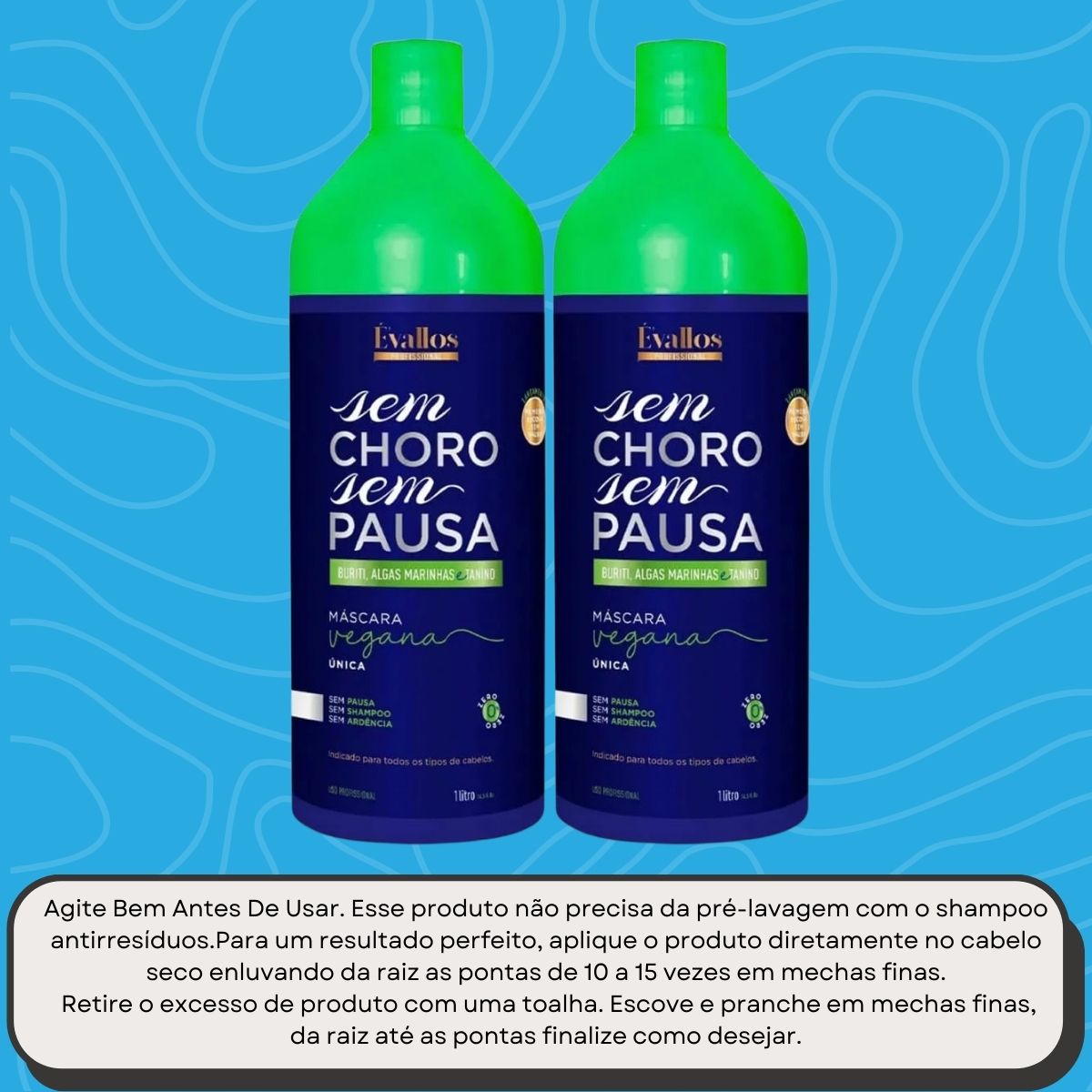 Kit Évallos Vegana Sem Choro Sem Pausa 2 Progressiva 1 Litro