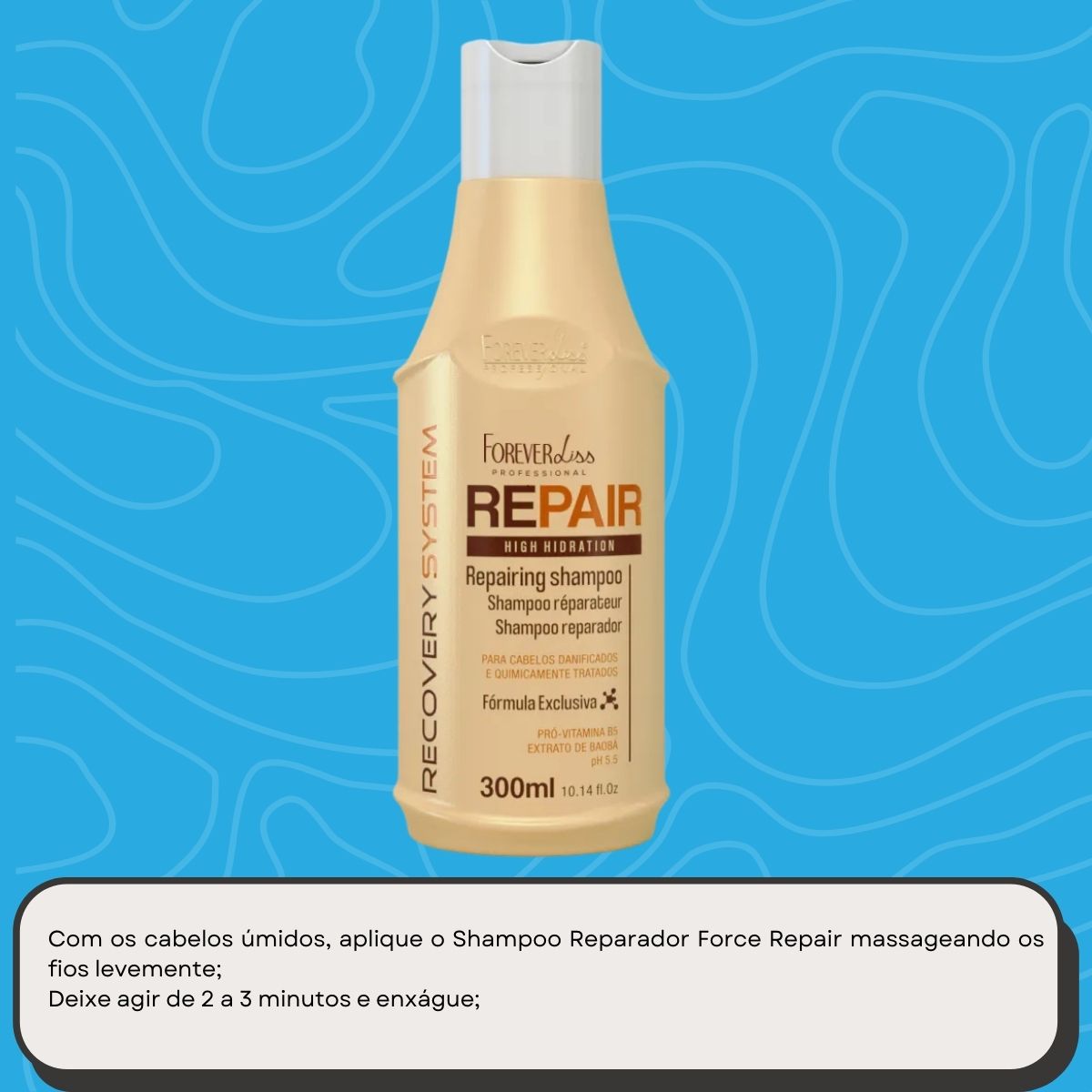 Shampoo Forever Liss Force Repair Reparador 300 ml