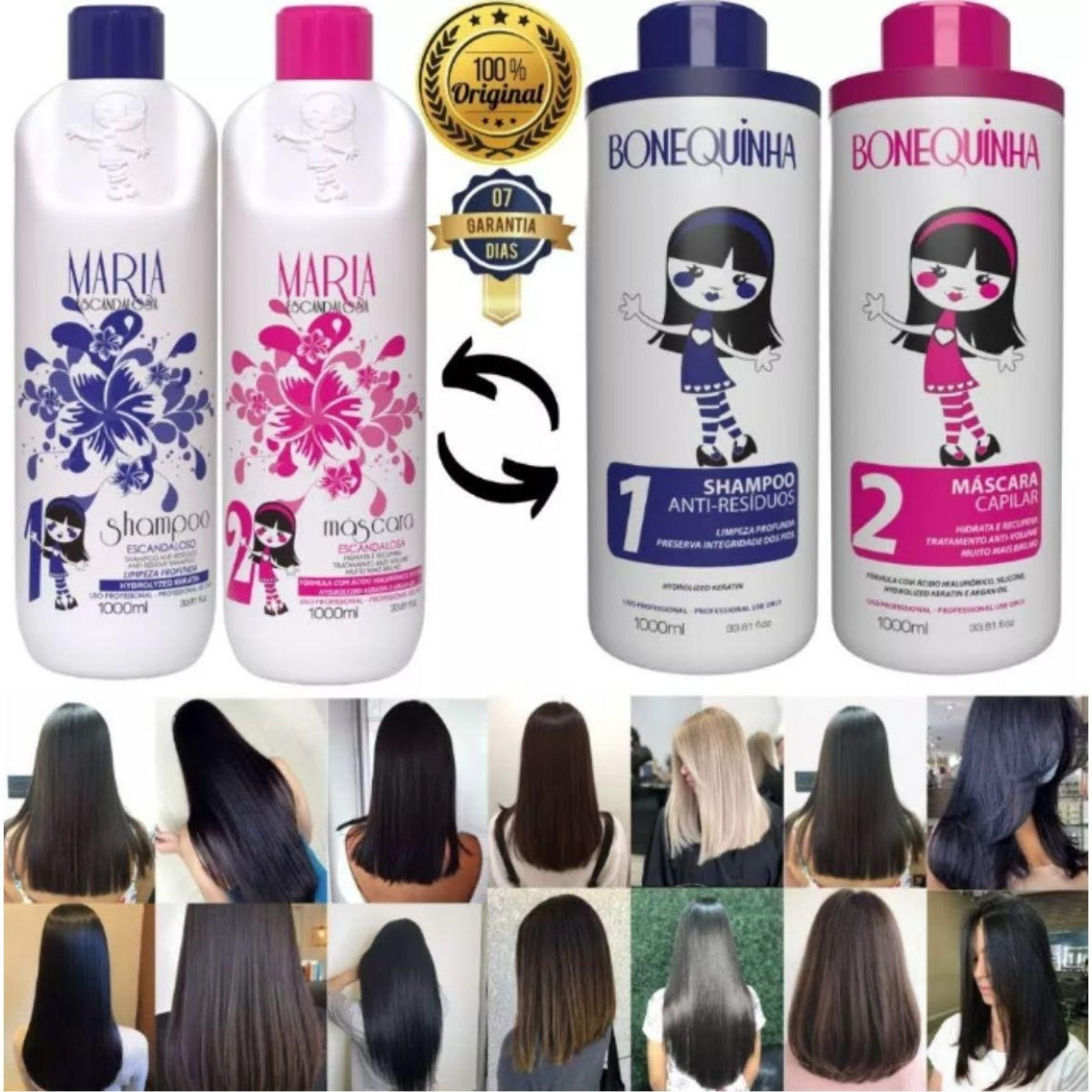 Kit Bonequinha Escandalosa Passo 2 3 Máscara Capilar 1 Litro