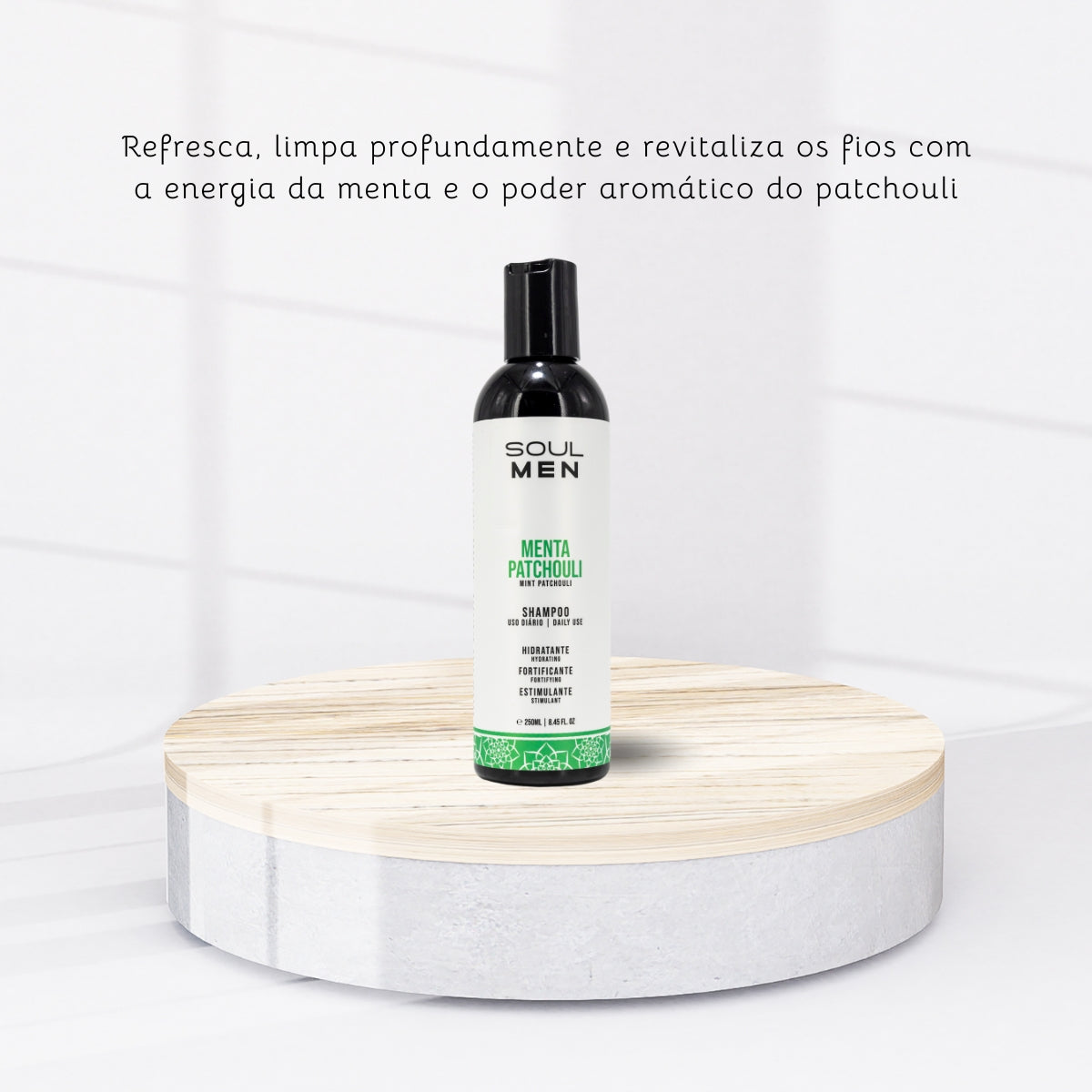 Shampoo Soul Men Menta Menta Patchouli Uso Diário 250 ml