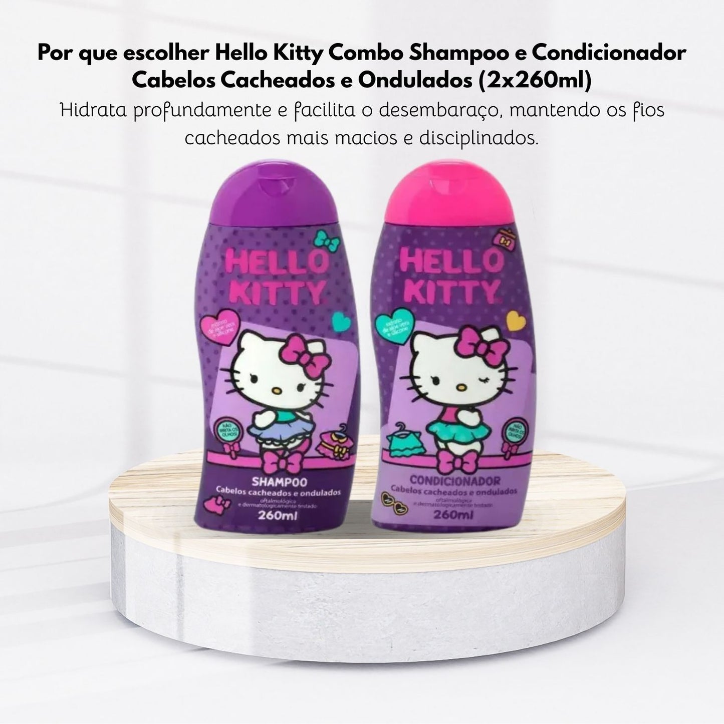 Cia da Natureza Hello Kitty Shampoo Condicionador Cabelos Cacheados 260 ml