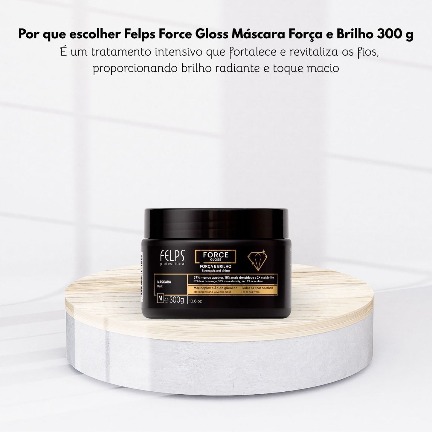 Máscara Felps Force Gloss Força e Brilho 300 g