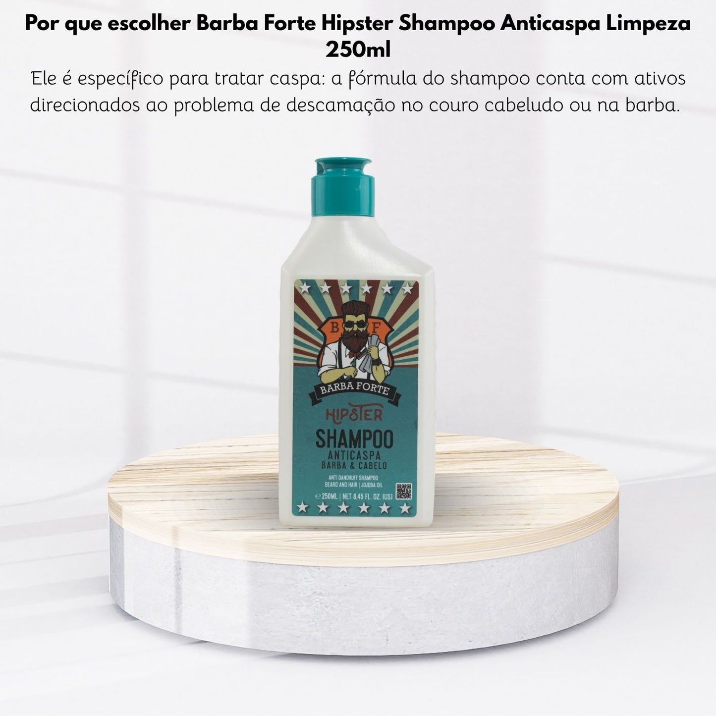 Barba Forte Hipster Shampoo Anticaspa Limpeza 250 ml