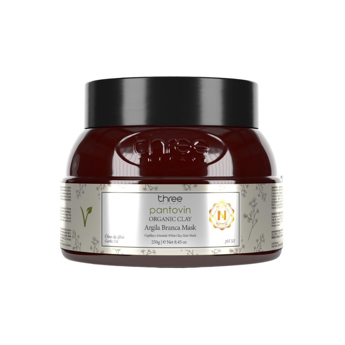 Máscara Three Therapy Organic Clay Argila Branca 250g