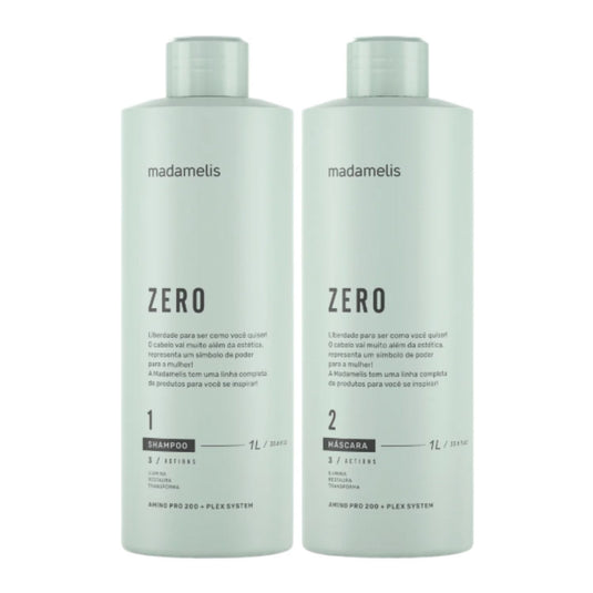 Kit Madamelis Zero Escova Progressiva Sem Formol 2x1 Litro