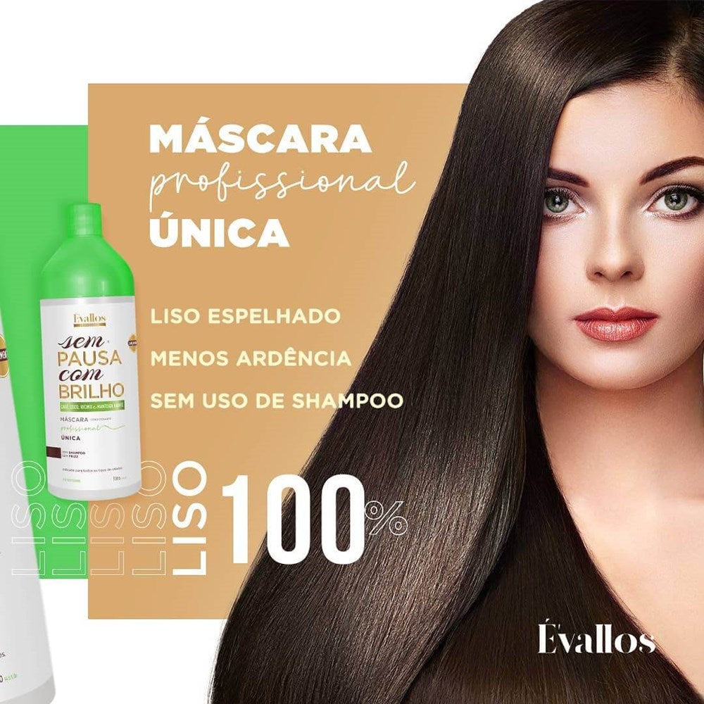 Kit Évallos Sem Pausa com Brilho 2 Progressiva 1 Litro