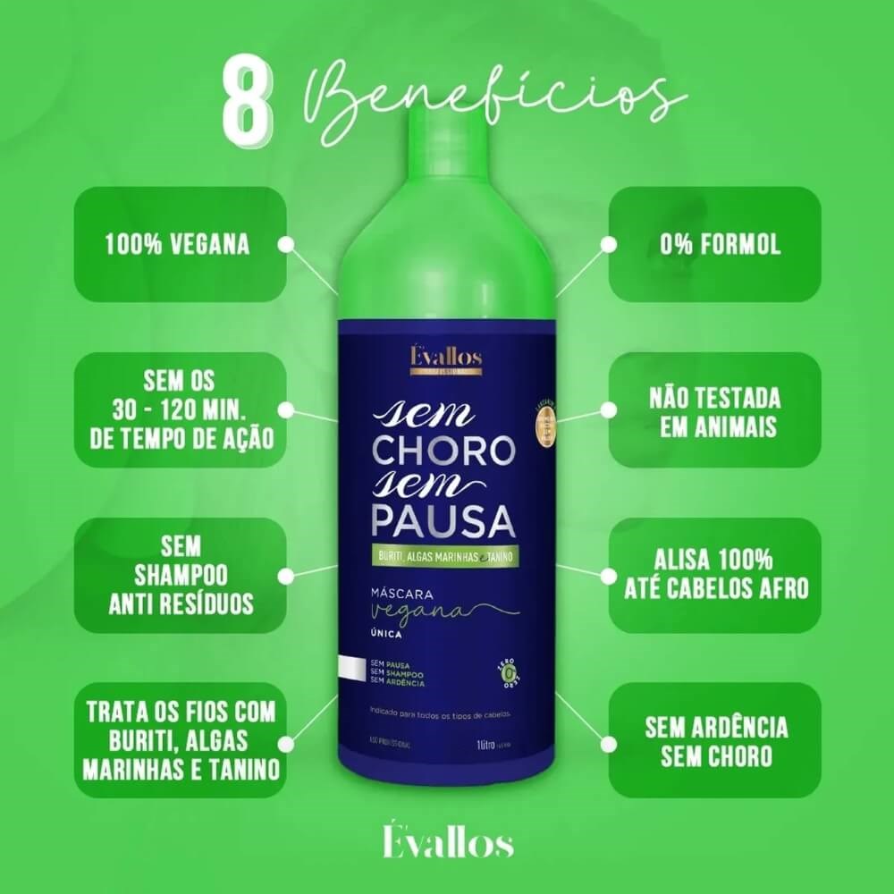 Kit Évallos Vegana Sem Choro Sem Pausa 2 Progressiva 1 Litro