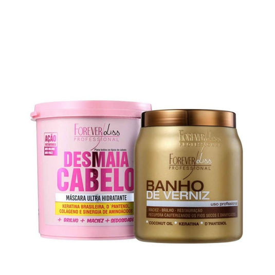 Kit Forever Liss Máscaras Desmaia 950 g+ Verniz 1000 g
