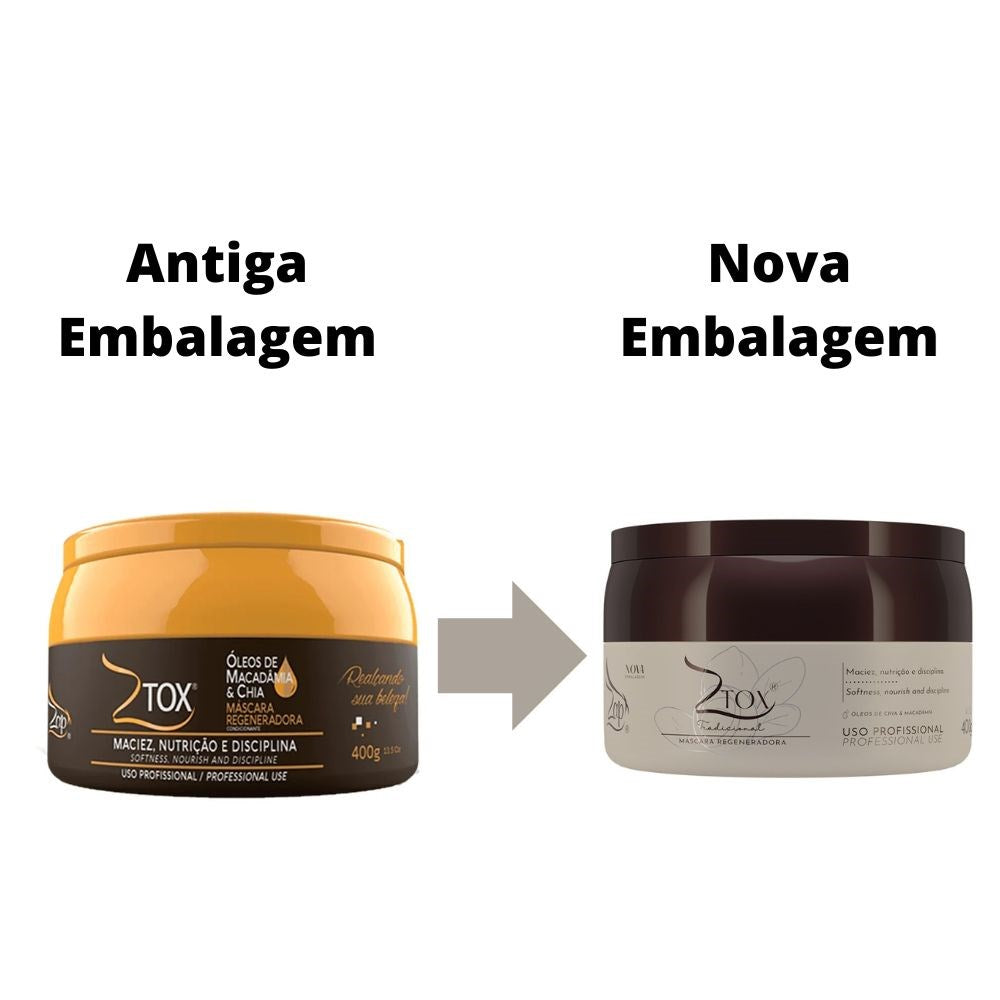 Kit Zap Ztox Máscara Regeneradora 2 x 400g