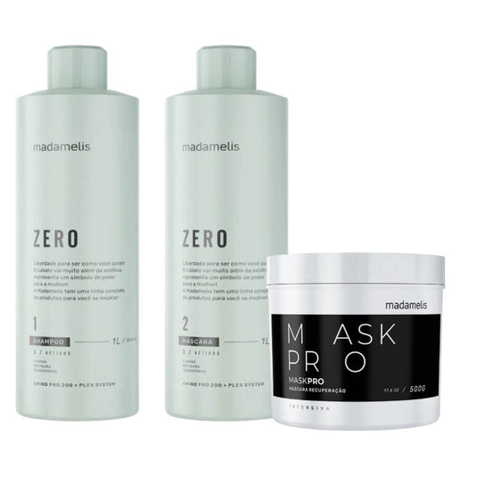 Kit Madamelis Zero Escova Progressiva Sem Formol Duo +  Pro Mask Control
