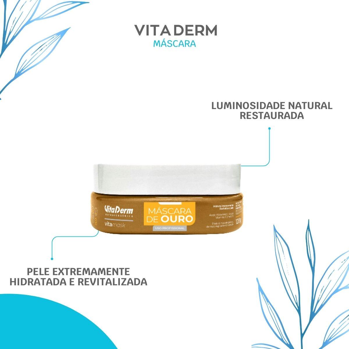 Vita Derm Hipoalergênica VitaMask Ouro Máscara 120g