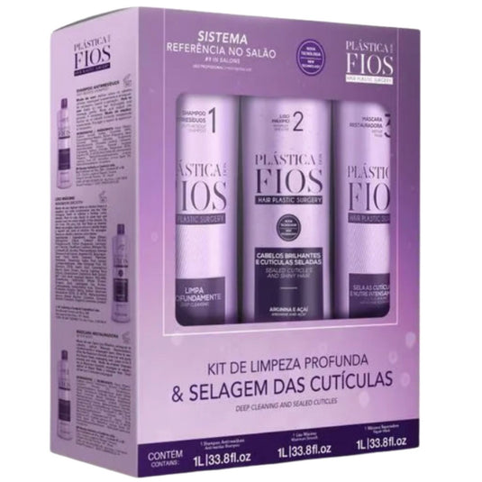 Progressiva Cadiveu Plástica dos Fios Selagem Térmica Escova Inteligente 3 x 1 Litro