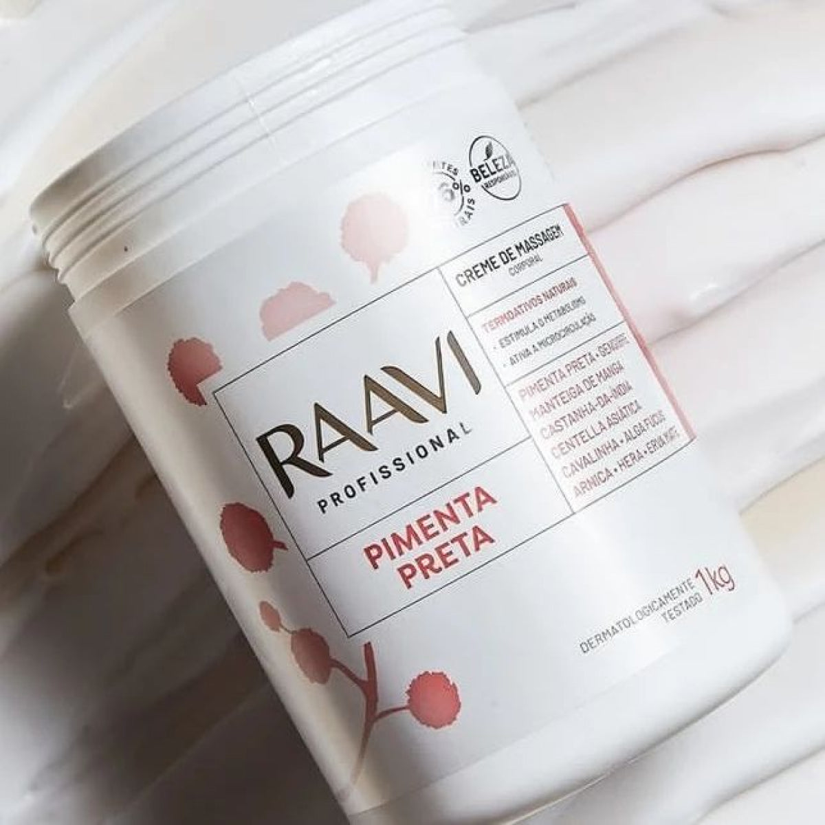 Raavi Creme de Massagem Corporal Pimenta Preta 1000g
