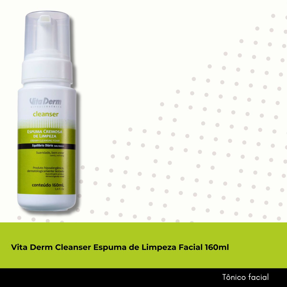Vita Derm Cleanser Espuma de Limpeza Facial 160 ml