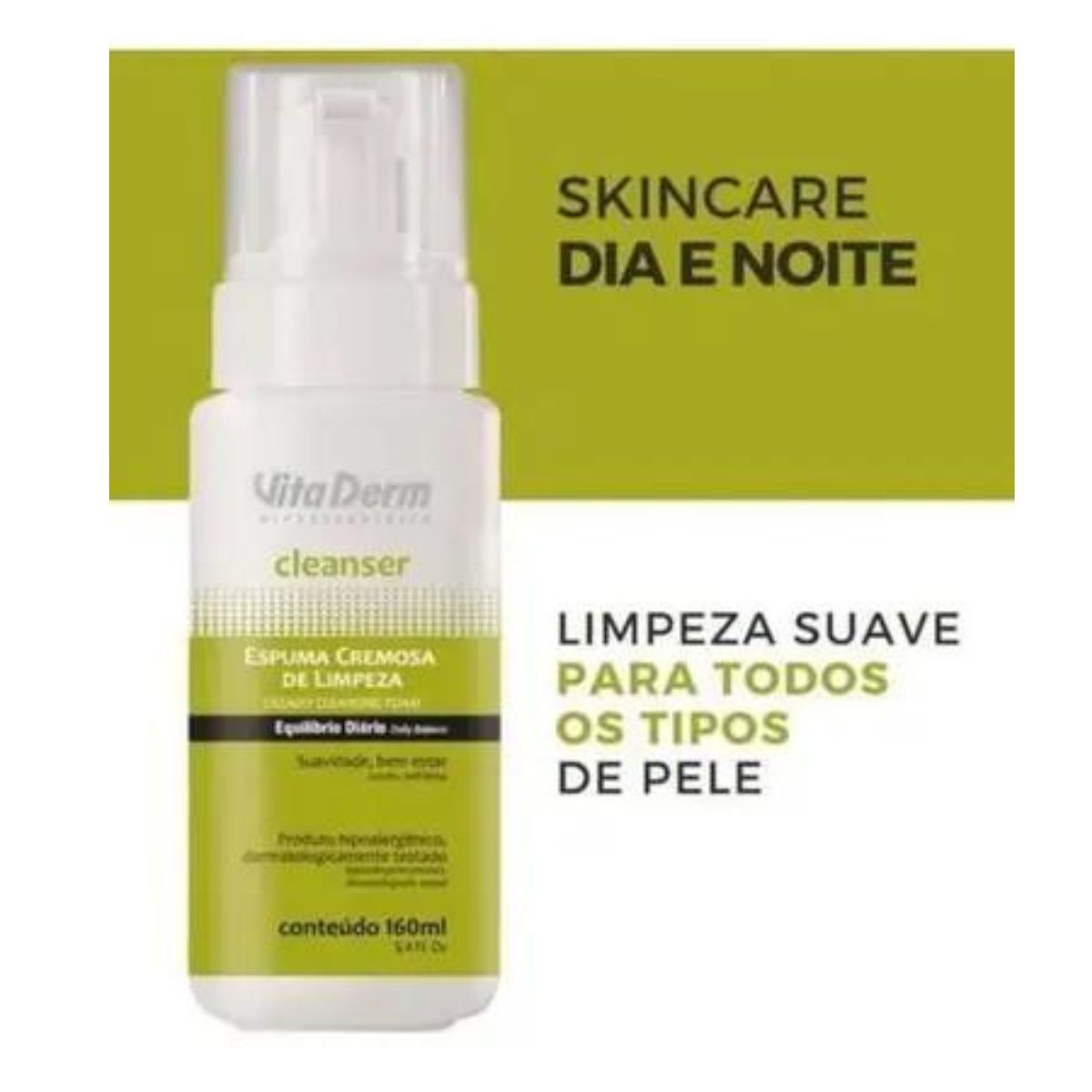 Vita Derm Cleanser Espuma de Limpeza Facial 160 ml