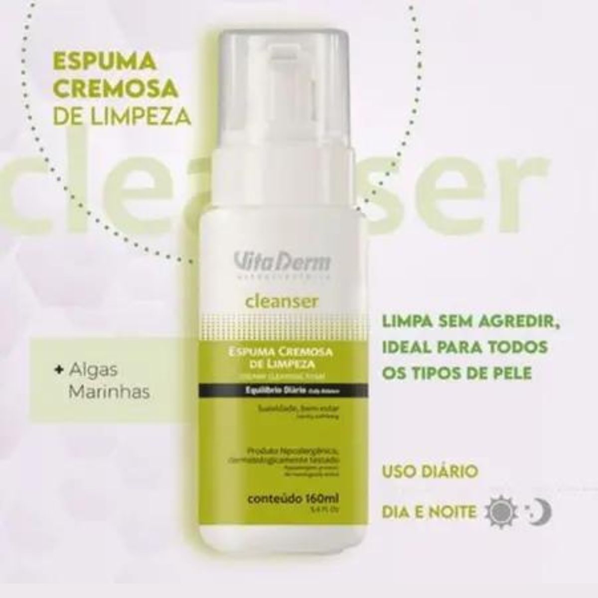 Vita Derm Cleanser Espuma de Limpeza Facial 160 ml