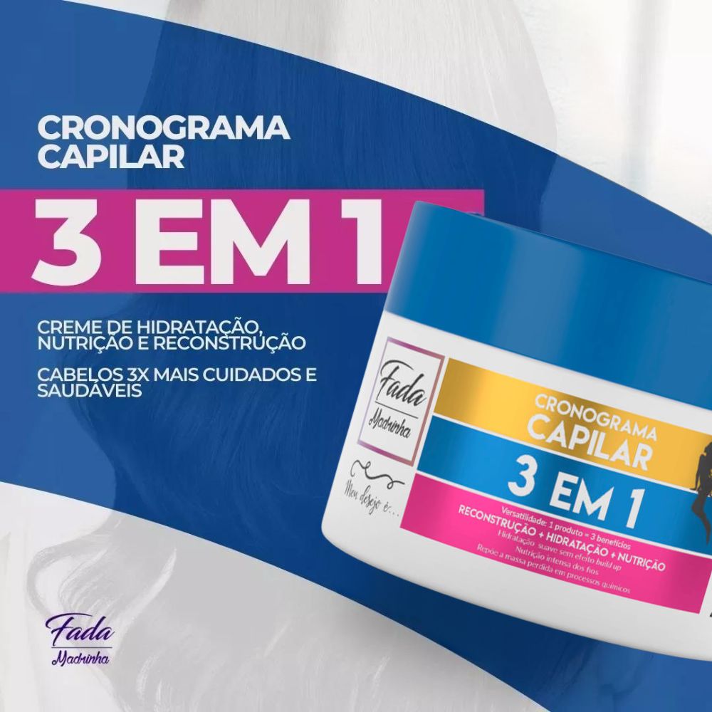 Máscara Fada Madrinha Cronograma Capilar 3 em 1 - 250g