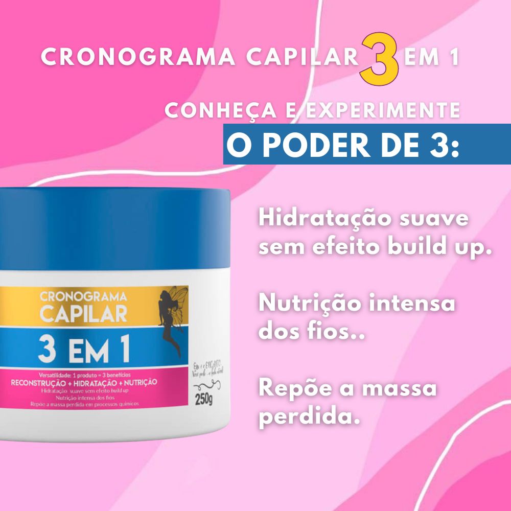 Máscara Fada Madrinha Cronograma Capilar 3 em 1 - 250g