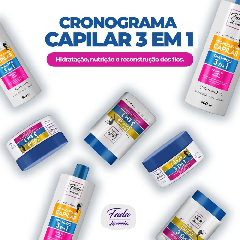 Shampoo Fada Madrinha Cronograma Capilar 3 em 1 - 800 ml