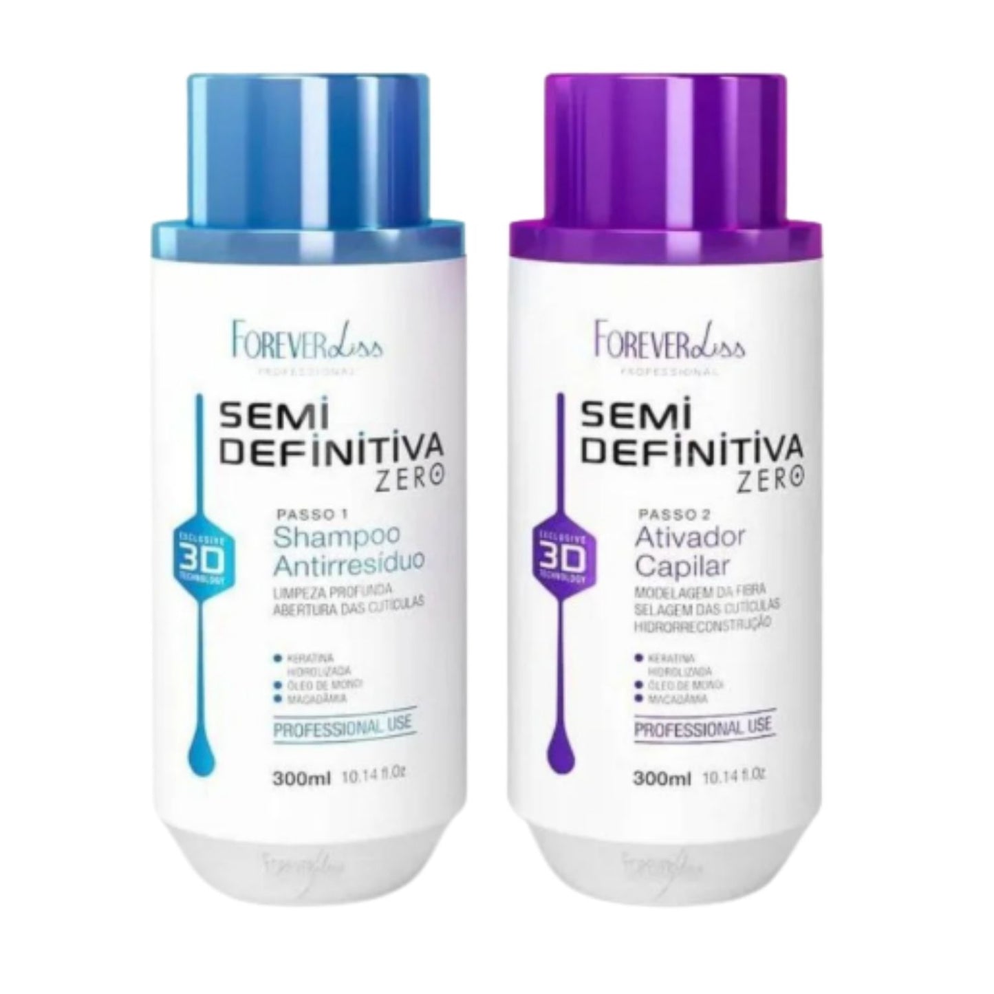 Kit Forever Liss Semi Definitiva Zero Escova 2x300 ml