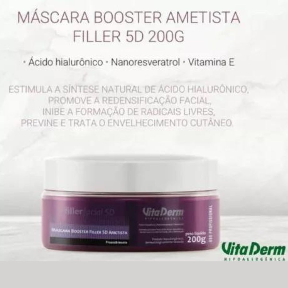 Vita Derm Filler 5D Máscara Booster Ametista 200g