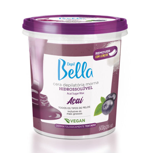 Cera Depilatória Depil Bella Morna Hidrossolúvel Açaí 600g
