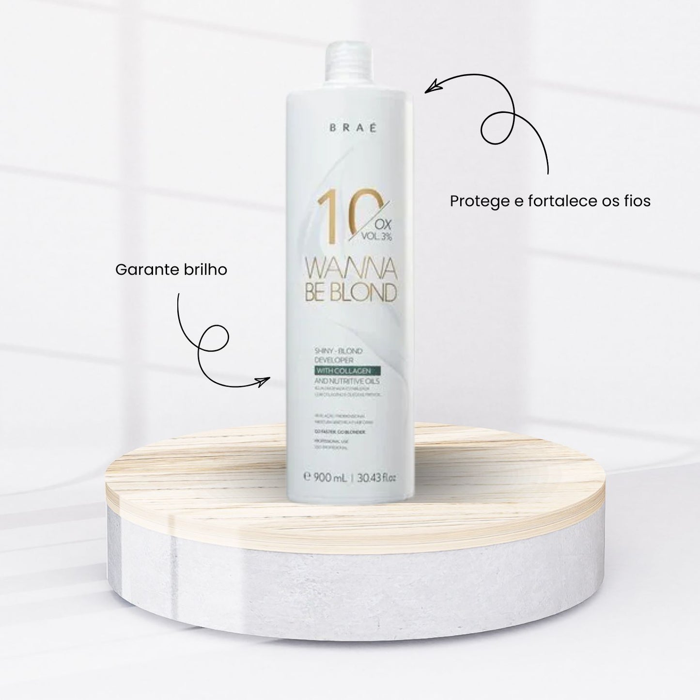 Agua Oxigenada Braé Wanna Be Blond 10 Volume Ox 900 ml