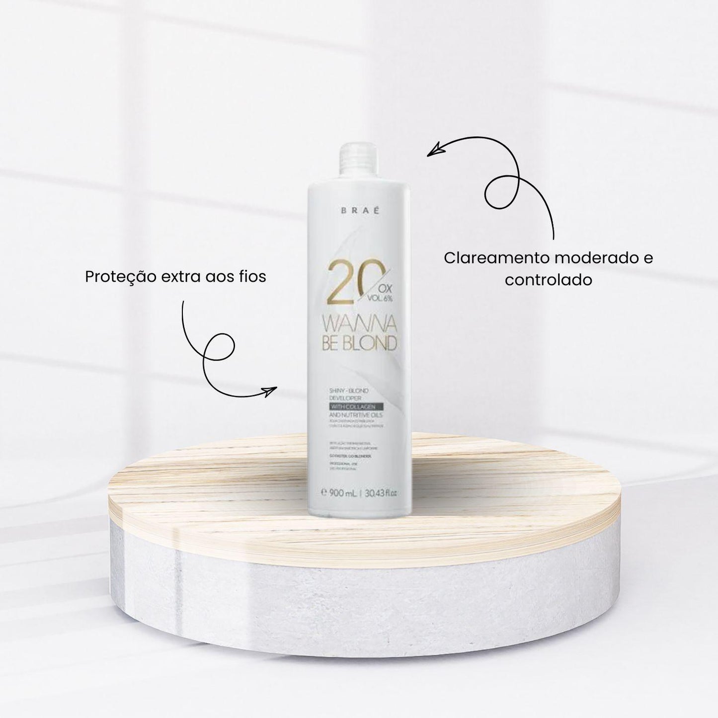 Agua Oxigenada Braé Wanna Be Blond 20 Volume Ox 900 ml