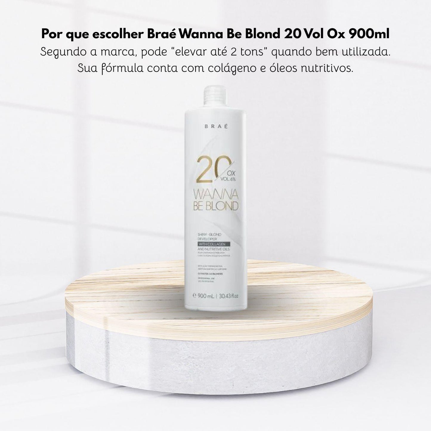 Agua Oxigenada Braé Wanna Be Blond 20 Volume Ox 900 ml