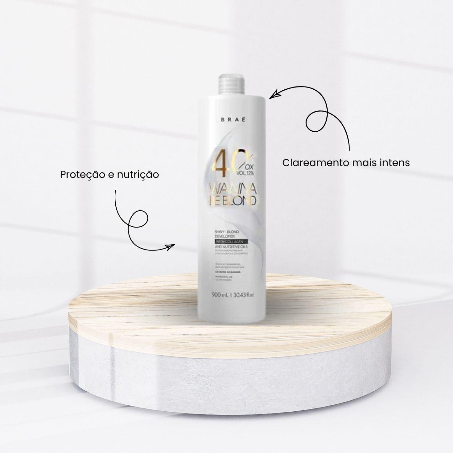 Agua Oxigenada Braé Wanna Be Blond 40 Volume Ox 900 ml