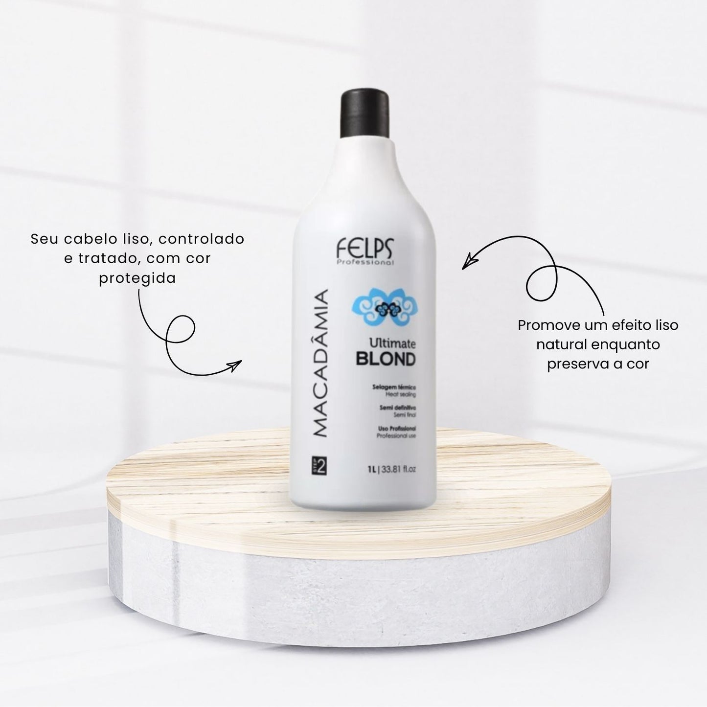 Progressiva Felps Macadâmia Ultimate Blonde Selagem Térmica 1 Litro