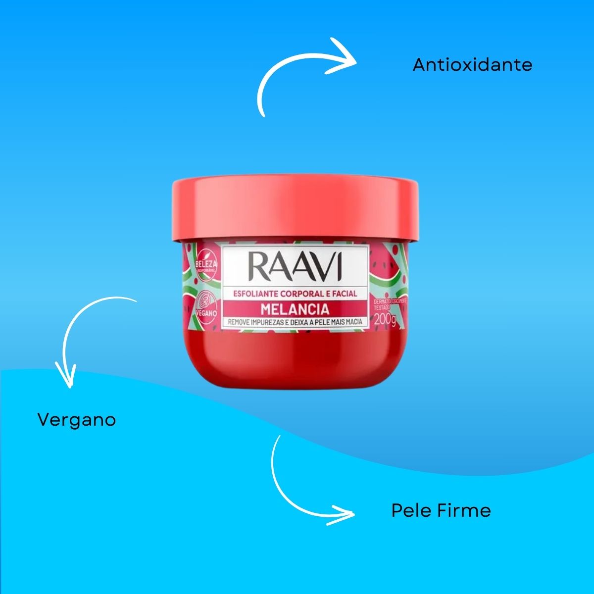 Esfoliante Raavi Creme Corporal e Facial Melancia 200g