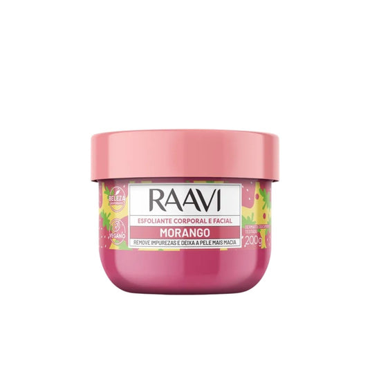 Esfoliante Raavi Creme Corporal e Facial Morango 200g