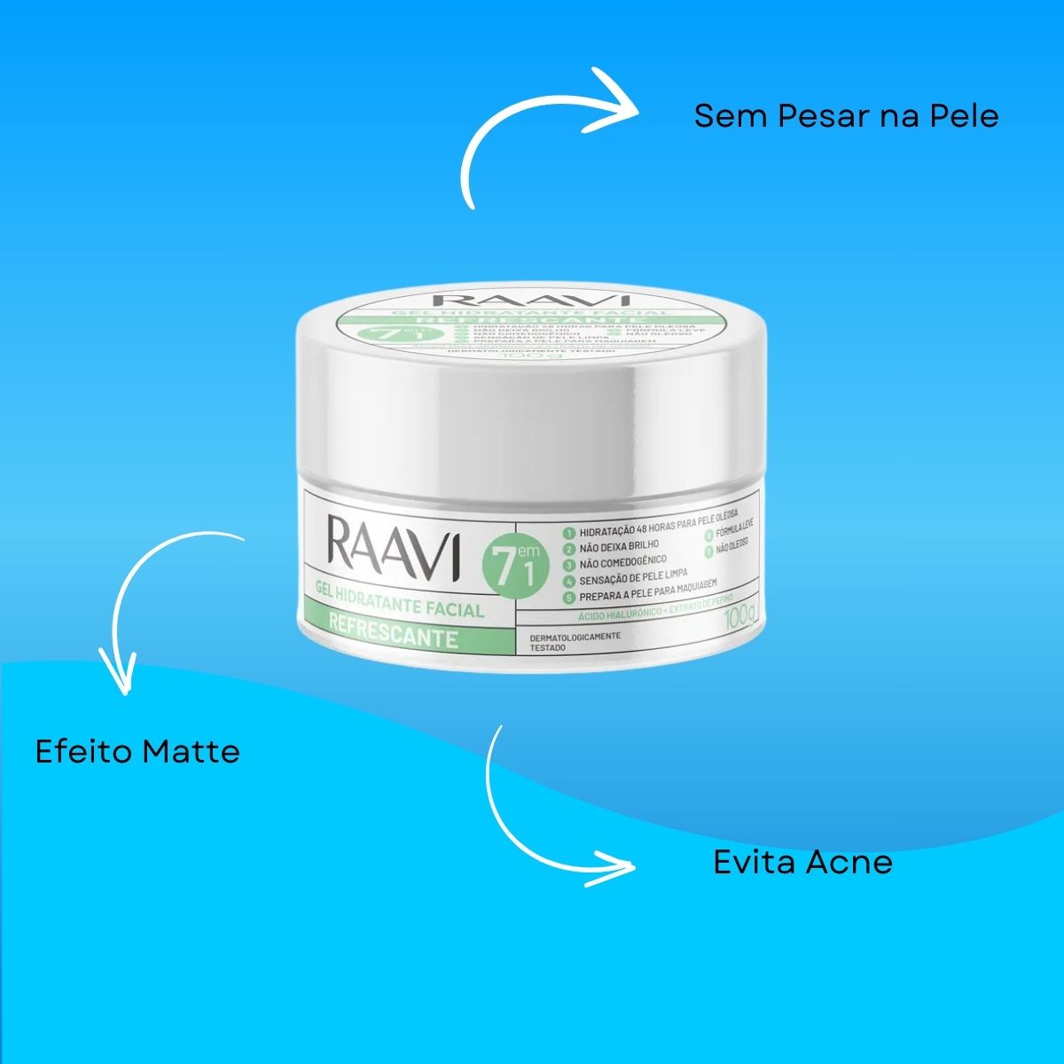Raavi Gel Hidratante Facial Refrescante 100g