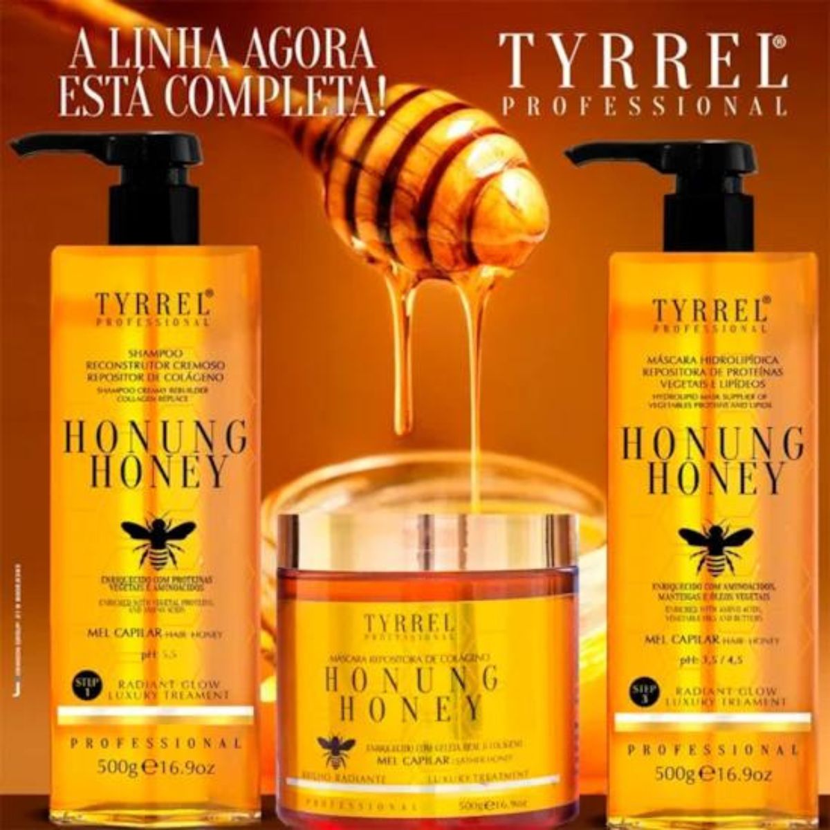 Máscara Tyrrel Honung Honey Repositora de Colágeno 500g