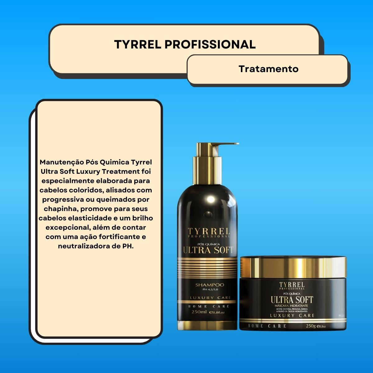 Kit Tyrrel Ultra Soft Shampoo 250 ml e Máscara 250g