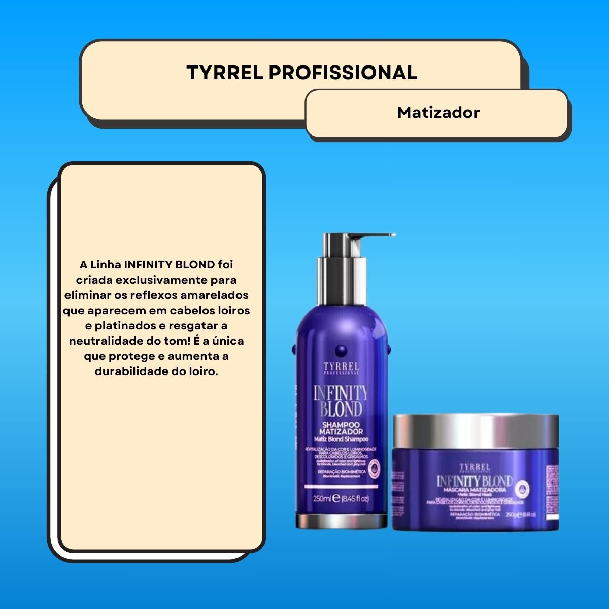 Kit Tyrrel Infinity Blond Shampoo e Máscara 250 ml
