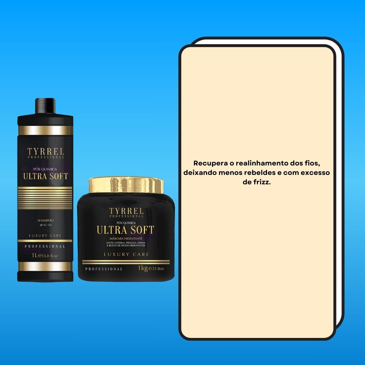 Kit Tyrrel Ultra Soft Pós Química Shampoo e 1 Kg