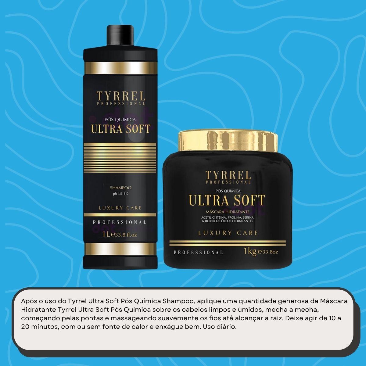 Kit Tyrrel Ultra Soft Pós Química Shampoo e 1 Kg