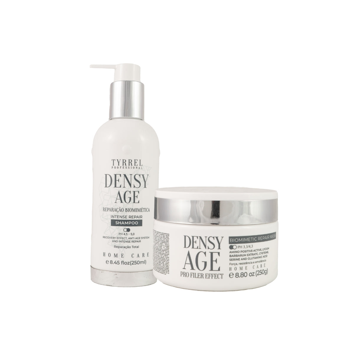 Kit Tyrrel Densy Age Biomimetic Repair Shampoo 250 ml e Máscara 250g