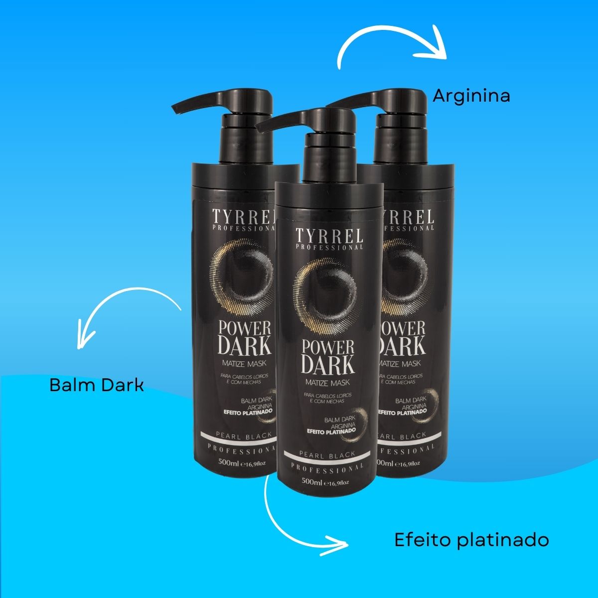 Kit Tyrrel Power Dark 3 Máscara 500 ml
