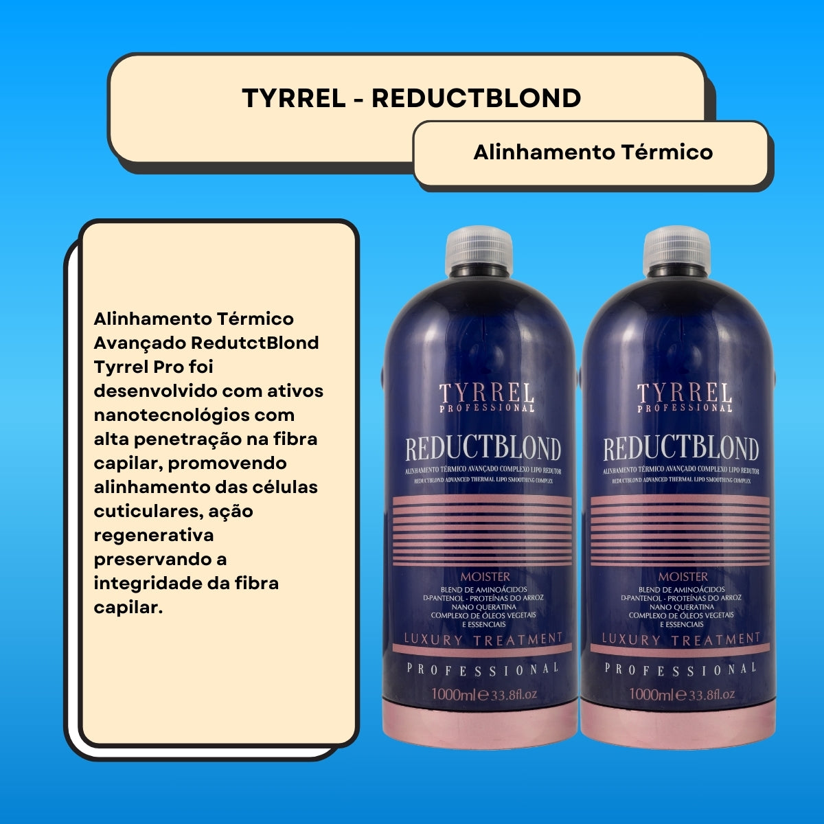 Kit Tyrrel Reductblond 2 Alinhamento Térmico 1 Litro