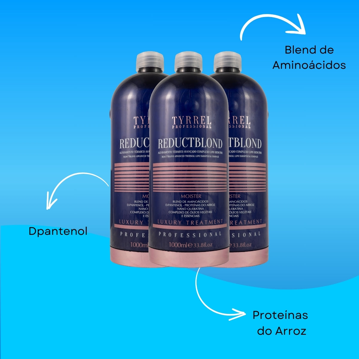 Kit Tyrrel Reductblond 3 Alinhamento Térmico 1 Litro