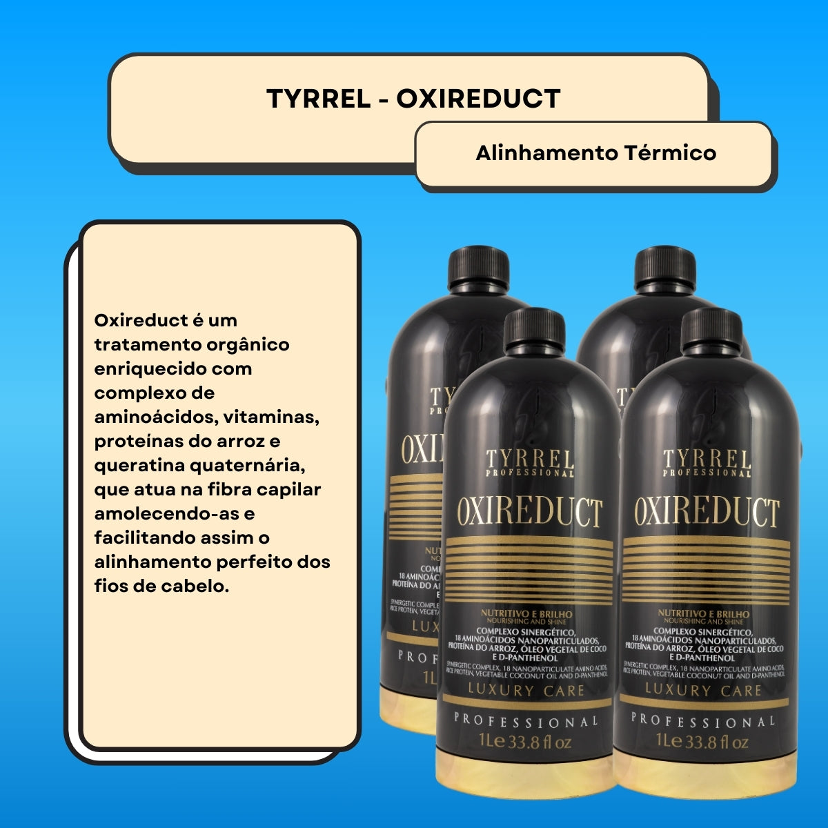 Kit Tyrrel Oxireduct 4 Escova Progressiva 1 Litro