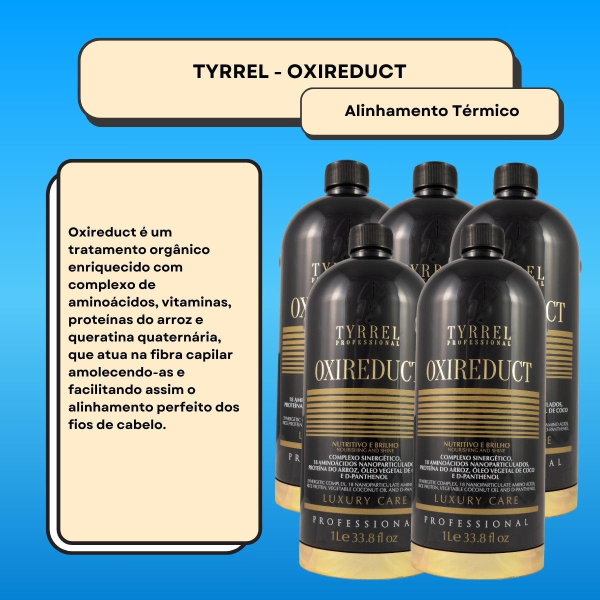 Kit Tyrrel Oxireduct 5 Escova Progressiva 1 Litro